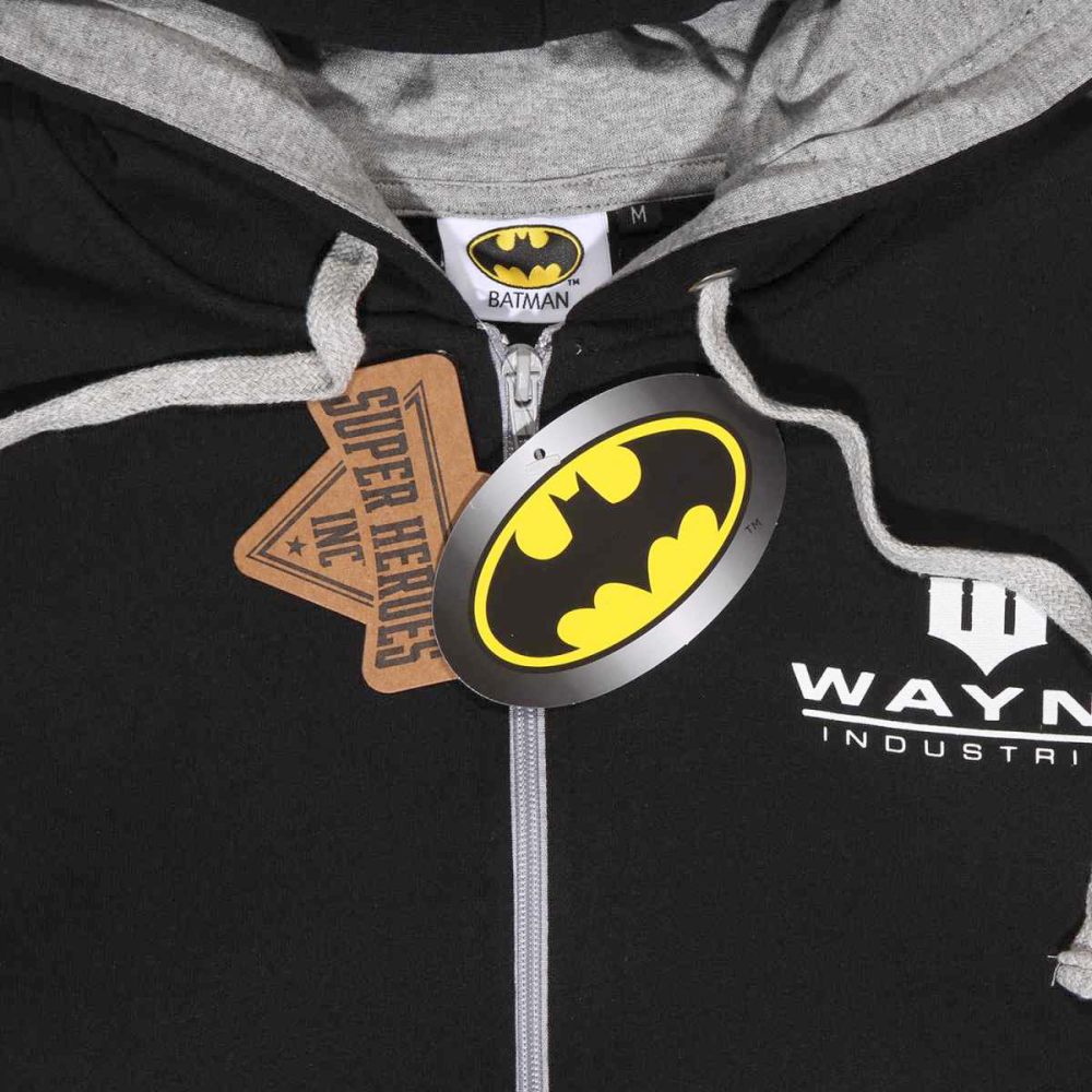DC Comics Batman - Wayne Industries Kapuzenpullover mit Reißverschluss - Schwarz